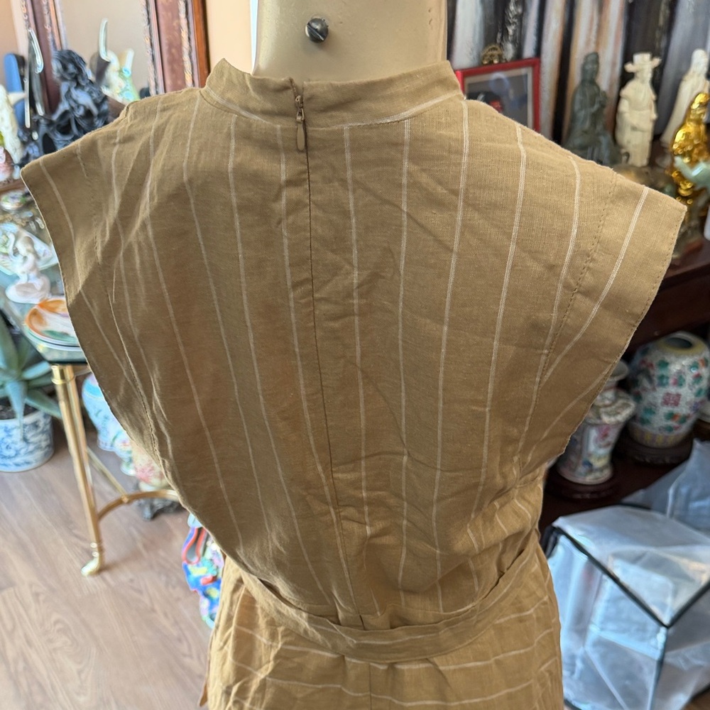 DKNY Beige‎ Striped Wrap Blouse - Picture 7 of 10